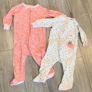2 Pieces Gerber Baby Girl Pajamas 3-6 months